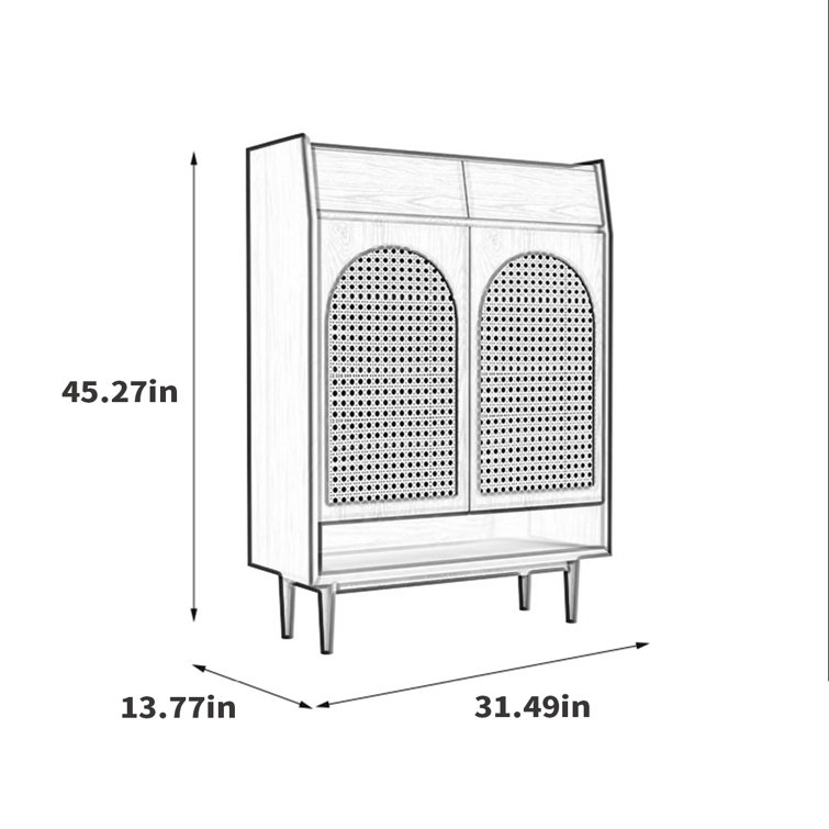 LORENZO Rattan Woven Shoe Modern Simple Living Roo 20 Pair Shoe